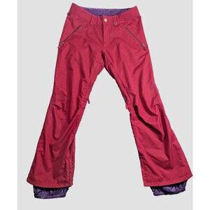 Burton Society Snow Pants Womens S Maroon & Purple Waterproof Insulated Ski